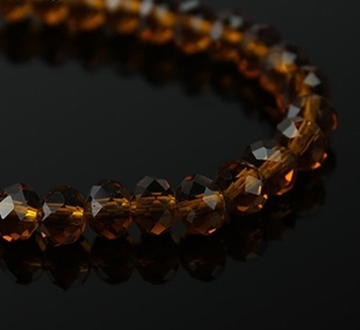 10Strands X 72Pcs Brown Facted Glass Crystal Beads 10mm - Click Image to Close