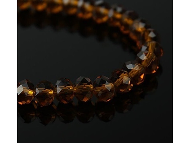 10Strands X 72Pcs Brown Facted Glass Crystal Beads 10mm - Click Image to Close