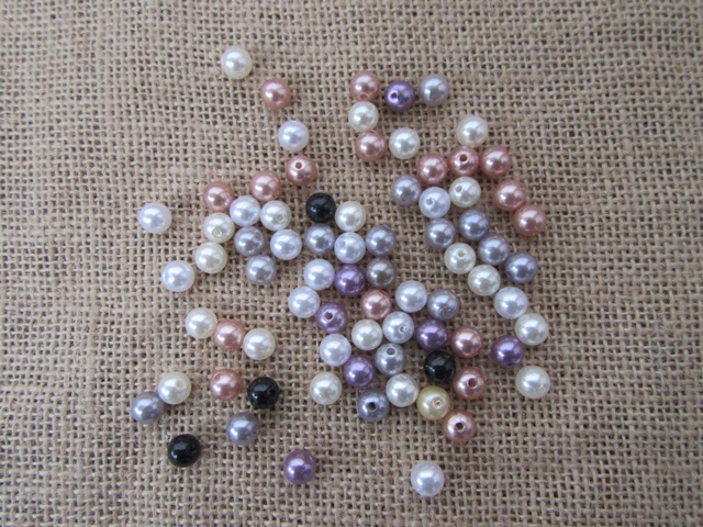 250Grams Round Simulate Pearl Beads Loose Beads 8mm Mixed - Click Image to Close