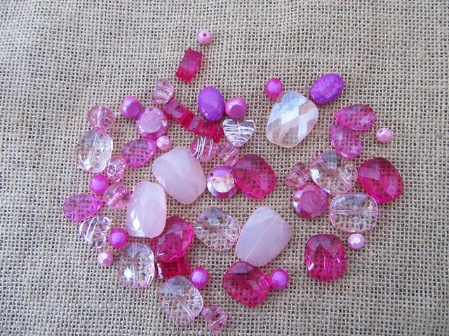 5Packets X 50Pcs Acrylic Beads for Jewellery Making Assorted