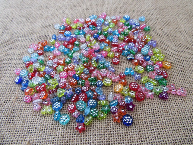 3Sheets X 50Grams Transparent Colorful Edcational Beads Assorted - Click Image to Close