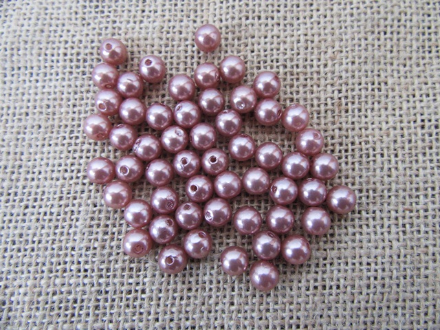 6Sheet x 360pcs Round Simulate Pearl Beads Loose Beads 8mm - Cof - Click Image to Close