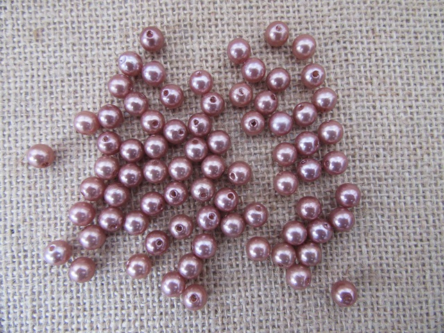 250Grams Brown Simulate Pearl Loose Beads 8mm Dia. - Click Image to Close