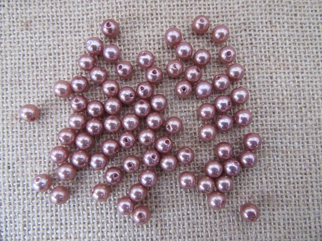 250Grams Brown Simulate Pearl Loose Beads 8mm Dia.