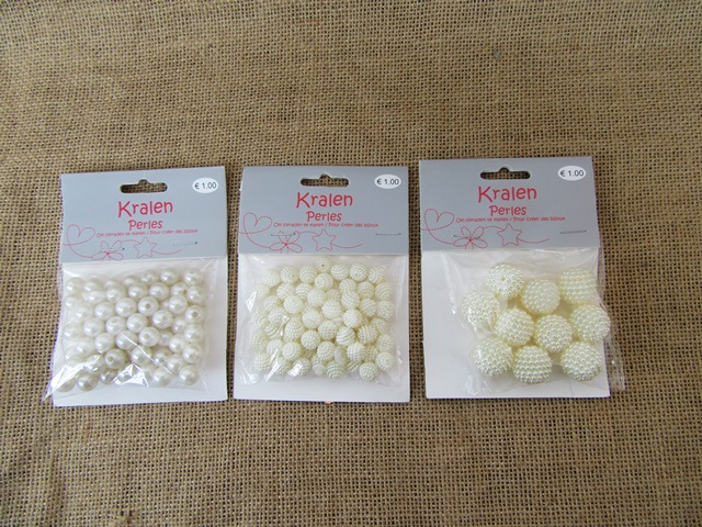 10Packets Simulated Pearl Bead Assorted Retail Package - Click Image to Close