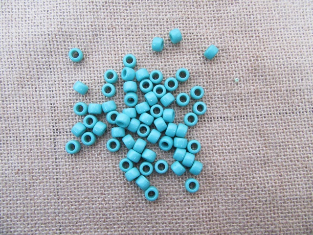 1200Pcs Turo Blue Plastic Barrel Pony Beads 8mm - Click Image to Close