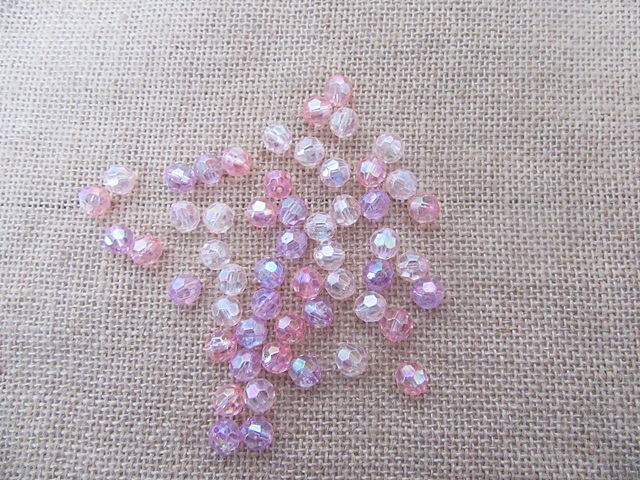 390Pcs Pink Purple Facted Beads Loose Beads Assorted Retail - Click Image to Close