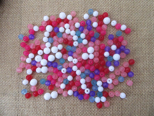 400Grams Round Loose Beads for Crafts 8-10mm Assorted - Click Image to Close