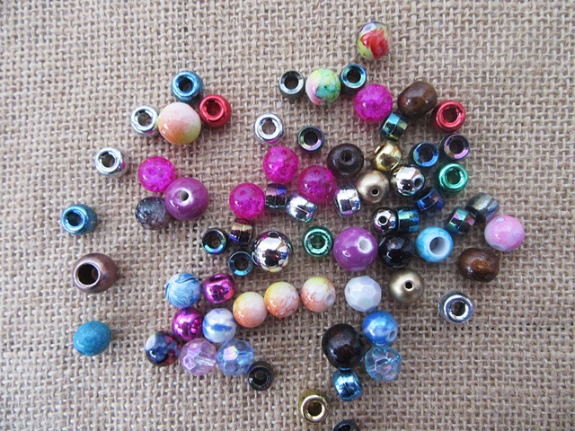 260Grams Loose Beads 8-12mm Assorted - Click Image to Close