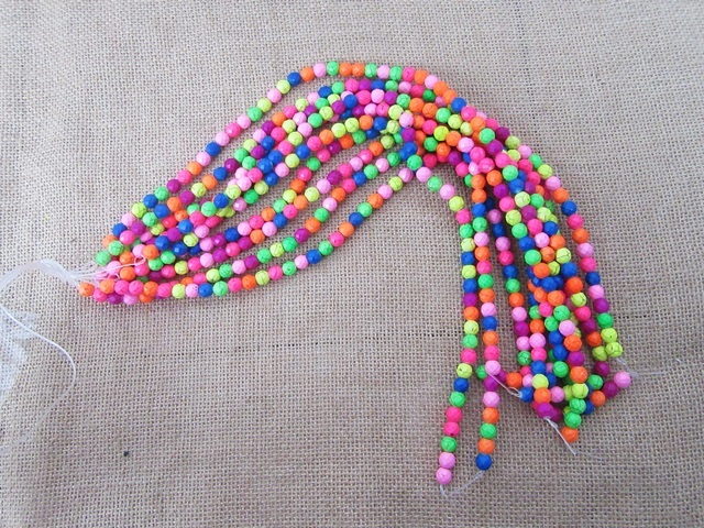 10Strands X 53Pcs Round Faceted Gemstone Beads 8mm Dia.Mixed