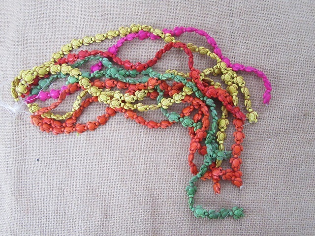 10Strands X 25Pcs Tortoise Turtle Gemstone Beads 17x14x6mm