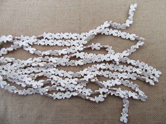 400Grams (220Pcs) White Bear Gemstone Beads 18x15x4mm