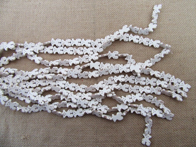 400Grams (220Pcs) White Bear Gemstone Beads 18x15x4mm - Click Image to Close