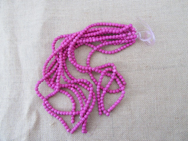 10Strands X 56Pcs Pink Dyed Gemstone Beads 8mm - Click Image to Close