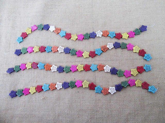 8Strands X 22Pcs Smile Face Star Gemstone Beads 18x20x5mm - Click Image to Close