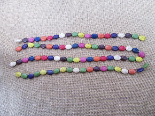 6Strands X 20Pcs Oval Gemstone Beads Mixed 20x15x8mm
