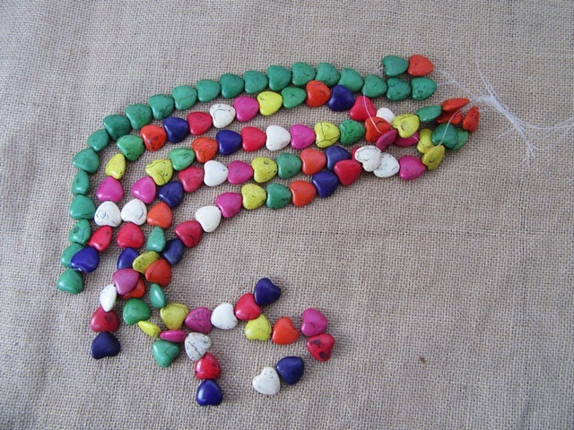 400Grams Heart Shape Gemstone Beads Mixed 19x20x8mm