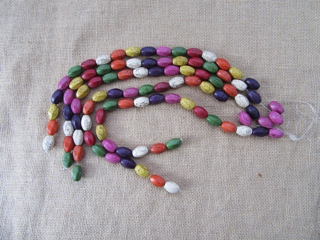 5Strands X 19Pcs Barrel Gemstone Beads Mixed 20x12mm