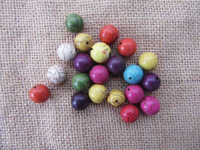 400Grams Round Gemstone Beads Mixed Color - Click Image to Close