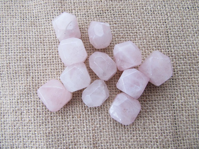 20Pcs Rose Quartz Facted Gemstone Beads 15-20mm - Click Image to Close