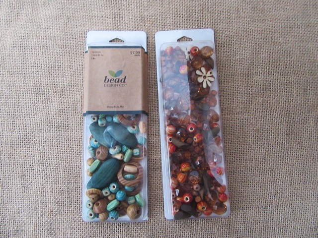 (image for) 6Sheets Wooden Loose Beads Assorted with Retail Package