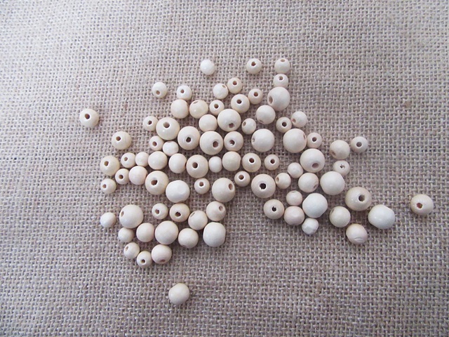 260Grams Wooden Round Beads 8-12mm Dia. Mixed 260Grams Wooden Round Beads 8-12mm Dia. Mixed