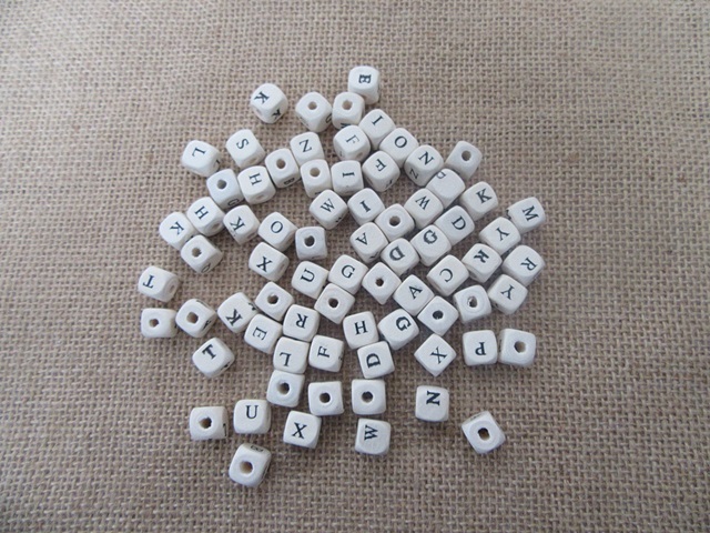 260Grams Wooden Cube Alphabet Letter Beads 10x10mm 260Grams Wooden Cube Alphabet Letter Beads 10x10mm