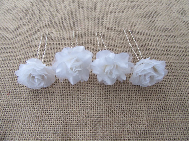 48Pcs Wedding Bride Bridal Bridemaid Rose Flower Hair Bobby Pin - Click Image to Close