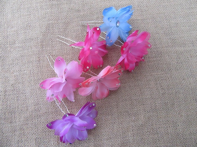 24Pcs Wedding Bride Bridal Bridemaid Flower Hair Bobby Pin Mixed 24Pcs Wedding Bride Bridal Bridemaid Flower Hair Bobby Pin Mixed