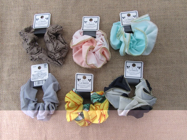 12Pcs Peony Elastic Scrunchies Hair Elastic Mixed - Click Image to Close