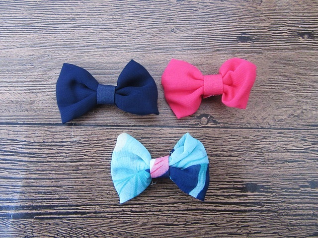 12Sheetx X 3Pcs Fabric Bowknot Hair Clips Hairclips Hairpins - Click Image to Close