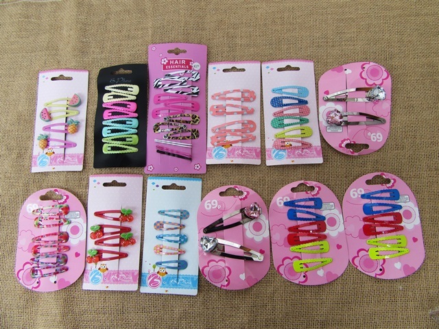 12Sheets Kids Hair Clips BB Snap Hairpin Assorted 12Sheets Kids Hair Clips BB Snap Hairpin Assorted