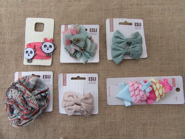 12Sheets Flower Bowknot Hair Clips Hairpin for Girls Assorted 12Sheets Flower Bowknot Hair Clips Hairpin for Girls Assorted
