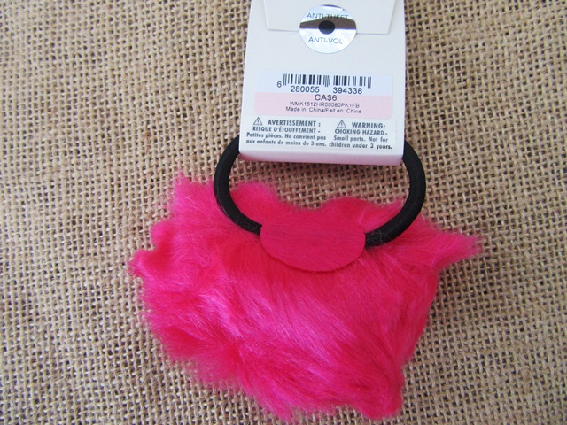12Pcs Fushia Ball Hairband Hair Ties for Girls - Click Image to Close
