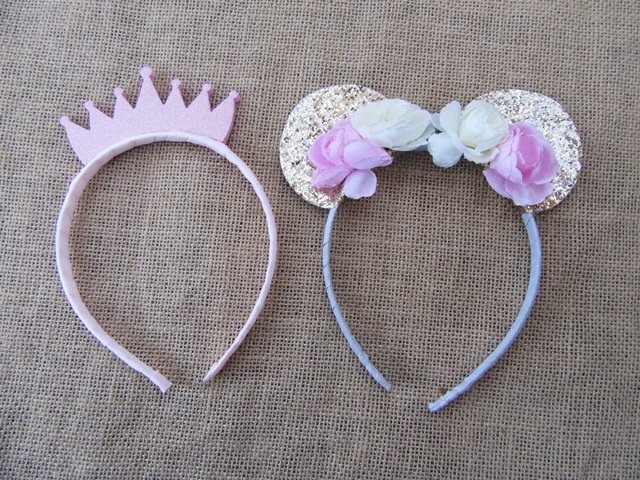 12Pcs Girls Hair Band Headband with Fabric Covered Assorted 12Pcs Girls Hair Band Headband with Fabric Covered Assorted