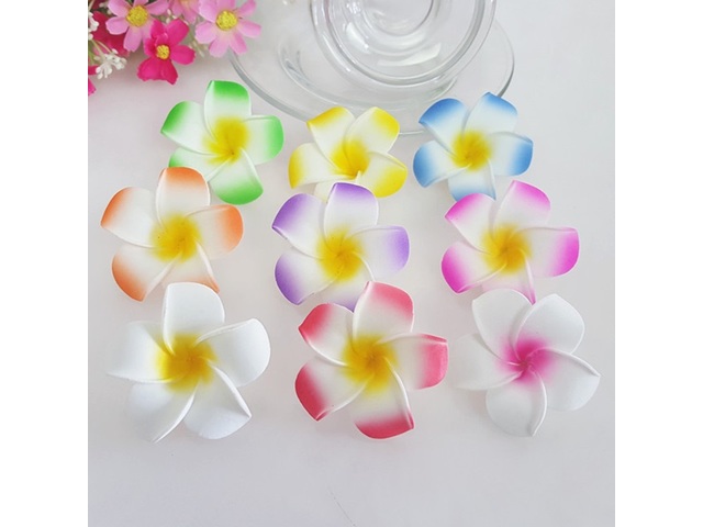 12Pcs Hair Clip with Foam Frangipani Flower 8.8cm Mixed Color 12Pcs Hair Clip with Foam Frangipani Flower 8.8cm Mixed Color
