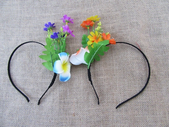1Pc Headband Hair Band Head Hoop with Flower New - Click Image to Close
