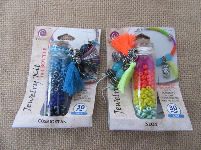 4Sets DIY Jewelry Kit In a Bottle Making Bracelet Necklace Set - Click Image to Close