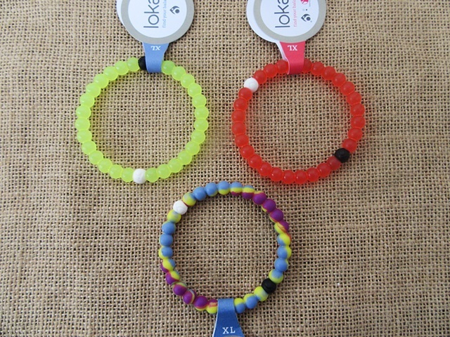 12Pcs Rubber Beads Braclets 7.5cm Dia. XL Size Mixed 12Pcs Rubber Beads Braclets 7.5cm Dia. XL Size Mixed