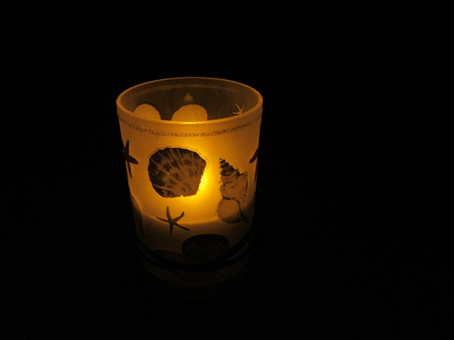 4Pcs Flameless Battery On Glass LED Seashell Candle - Click Image to Close