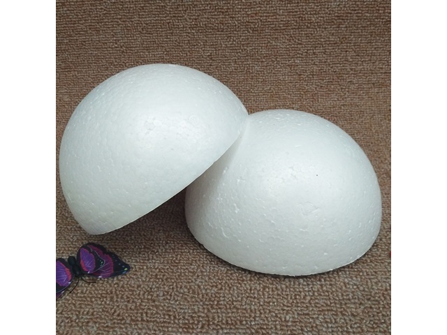 50Pcs Semi Circle Polystyrene Foam Ball Decoration Craft for DIY - Click Image to Close