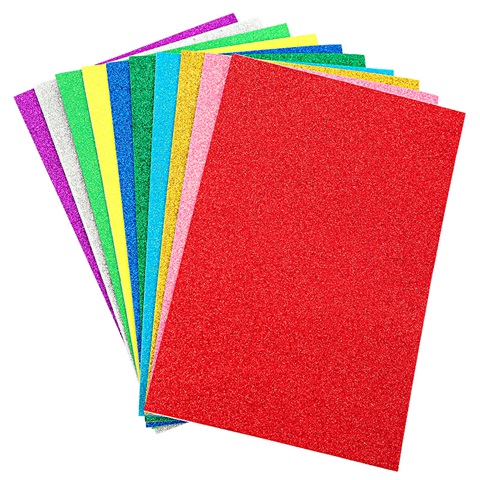 10Sheets Self-Adhesive Glitter Foam Sheets Creative Art Supplies - Click Image to Close
