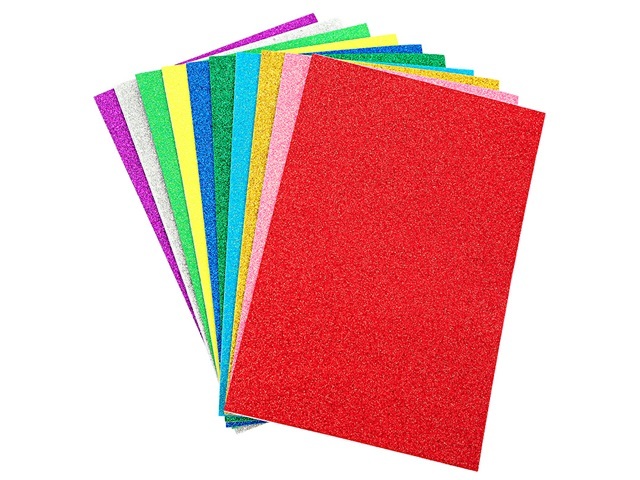 10Sheets Self-Adhesive Glitter Foam Sheets Creative Art Supplies - Click Image to Close