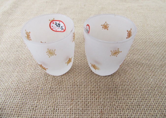 4x12Pcs Frosted Glass Cup Sushi Wine Glass Water Cup 80ml - Click Image to Close
