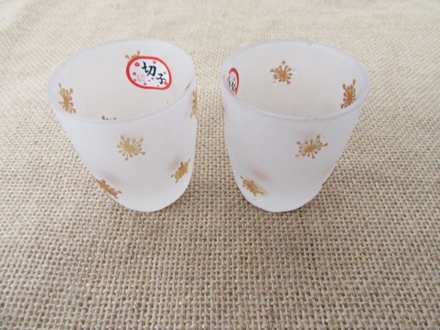 4x12Pcs Frosted Glass Cup Sushi Wine Glass Water Cup 80ml - Click Image to Close