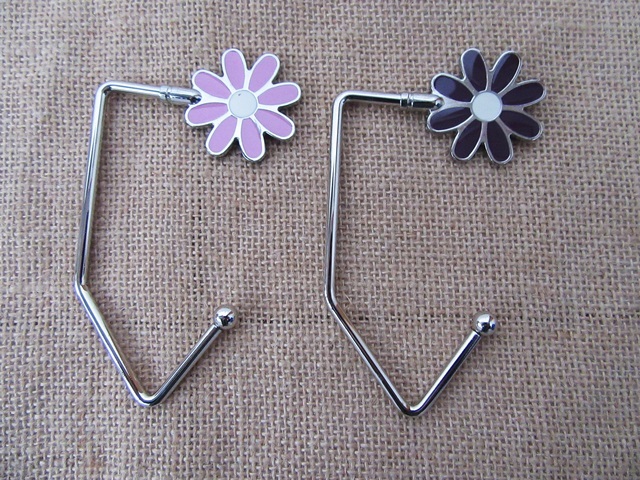 12Pcs Flower Hand Bag Holder Hook Hanger Mixed Color