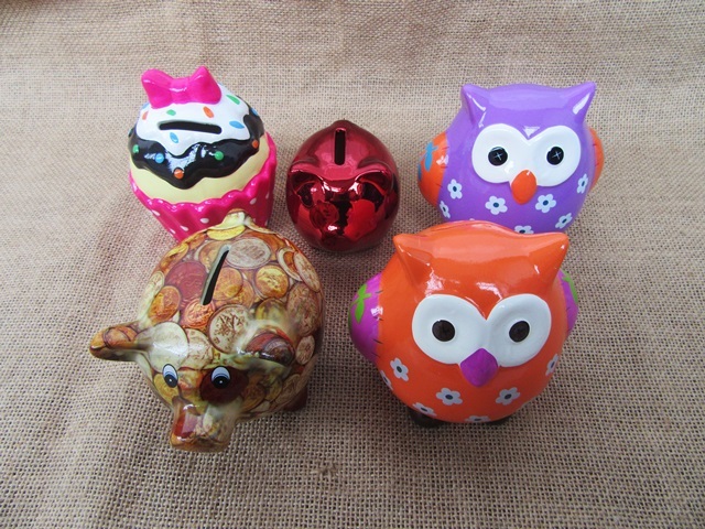 5Pcs Money Box Saving Coin Cash Bank Assorted