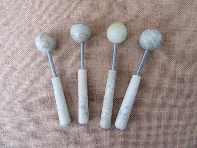 4X Body Massage Stone Ball Spring Knock Back Hammer - Click Image to Close