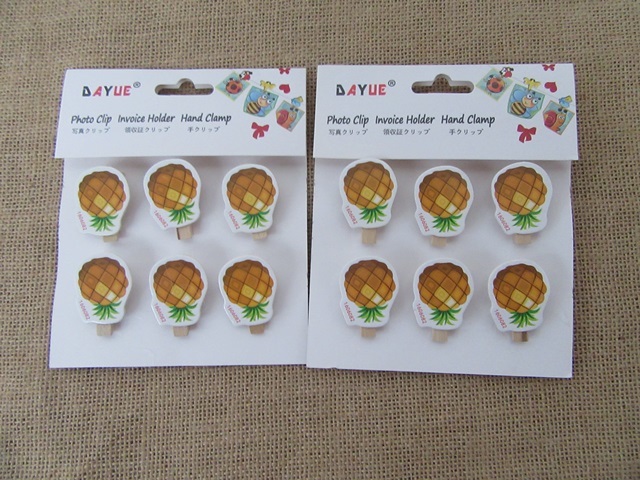 12Sheets X 6Pcs Wooden Mini Photo Paper Clip Craft Assorted 12Sheets X 6Pcs Wooden Mini Photo Paper Clip Craft Assorted