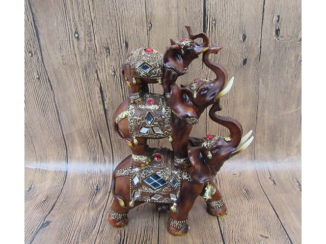 1X Lucky Elephant Figurine Wealth Statue Craft Ornaments Decorat